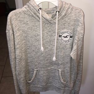 Hollister craphic hoodie size S gray for women